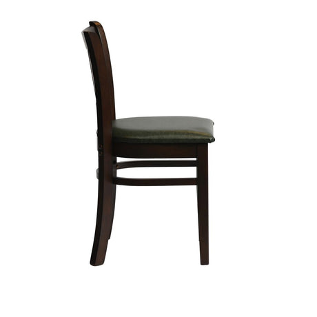 HX803 Manhattan Dining Chair in Dark Walnut with Bison Cedar Seat (Pack of 2)