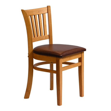 HX807 Manhattan Dining Chair in Soft Oak with Bison Espresso Seat (Pack of 2)