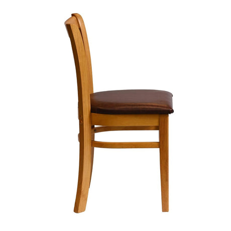 HX807 Manhattan Dining Chair in Soft Oak with Bison Espresso Seat (Pack of 2)