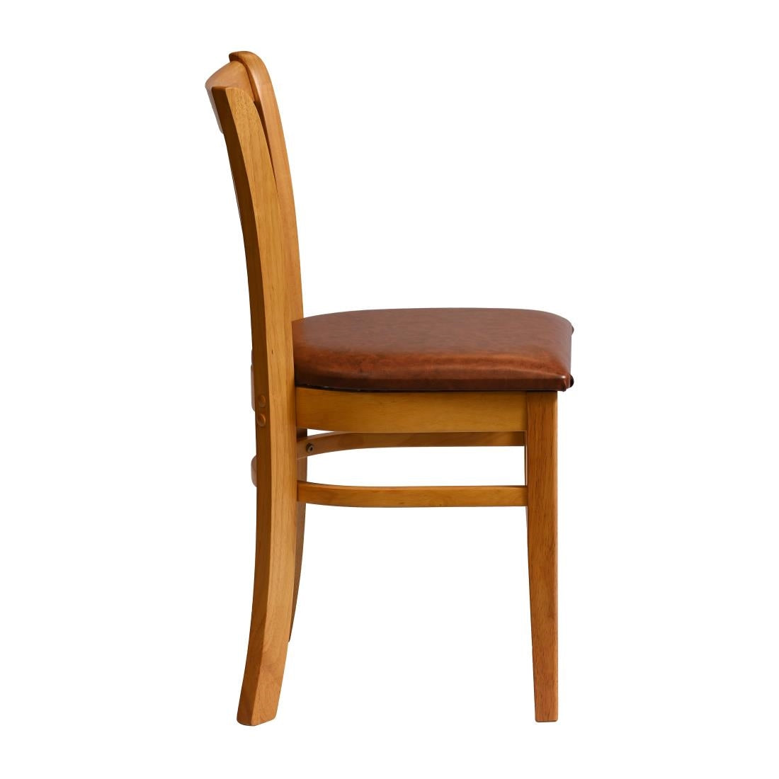 HX809 Manhattan Dining Chair in Soft Oak with Bison Bordeaux Seat (Pack of 2)
