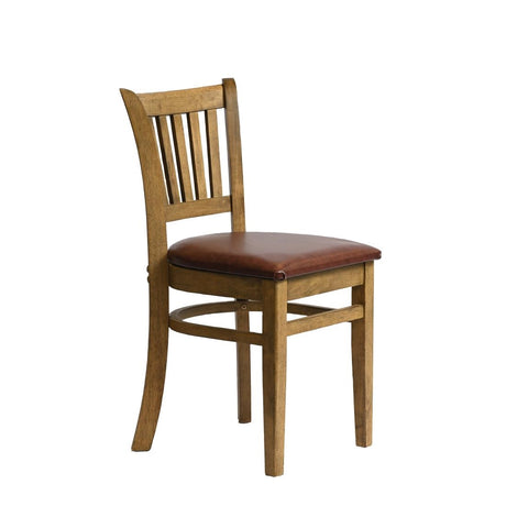 HX814 Manhattan Dining Chair in Weathered Oak with Bison Espresso Seat (Pack of 2)