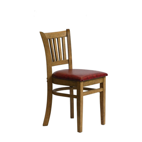 HX816 Manhattan Dining Chair in Weathered Oak with Bison Bordeaux Seat (Pack of 2)