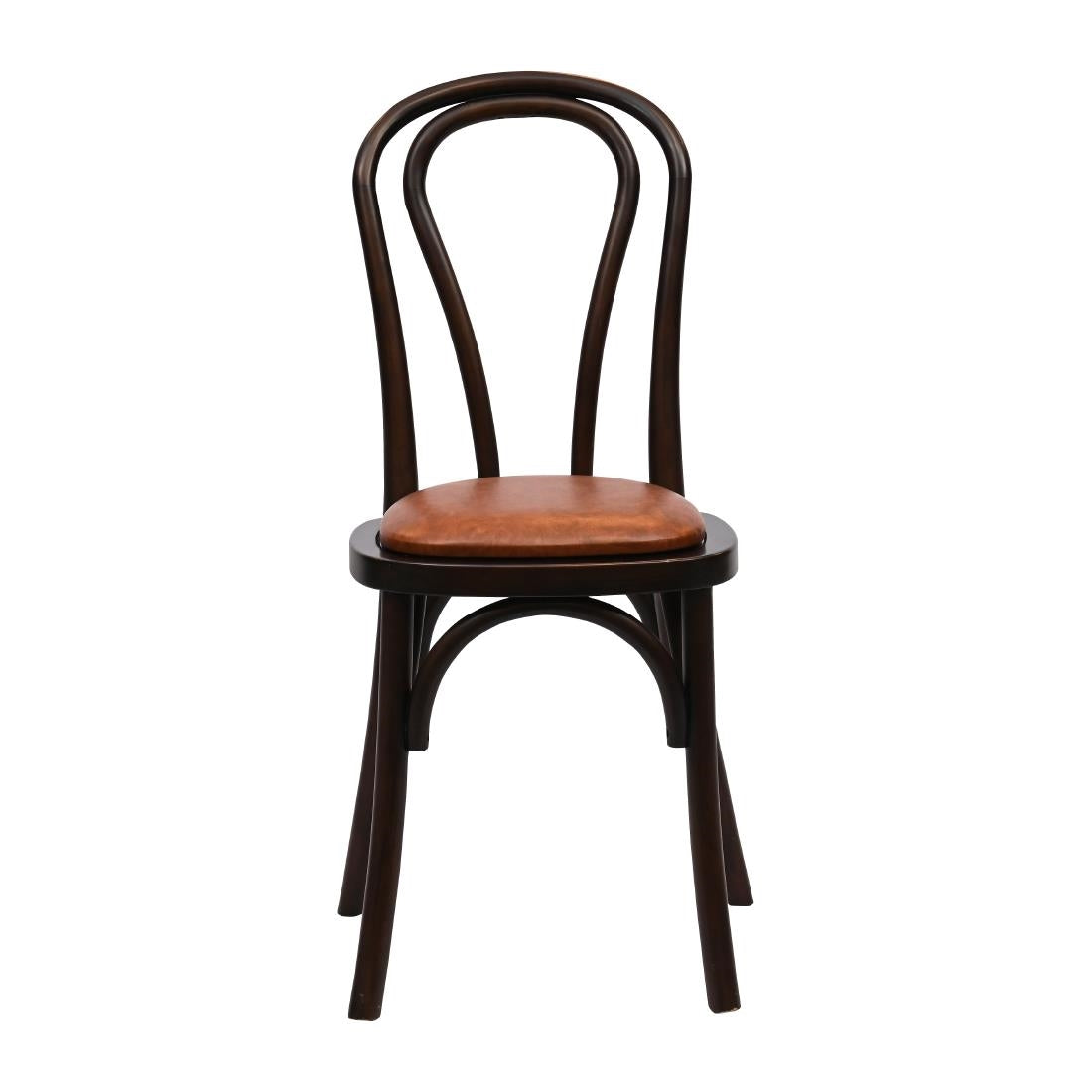 HX822 Hoop Back Dining Chair in Dark Walnut with Bison Tan Seat (Pack of 2)