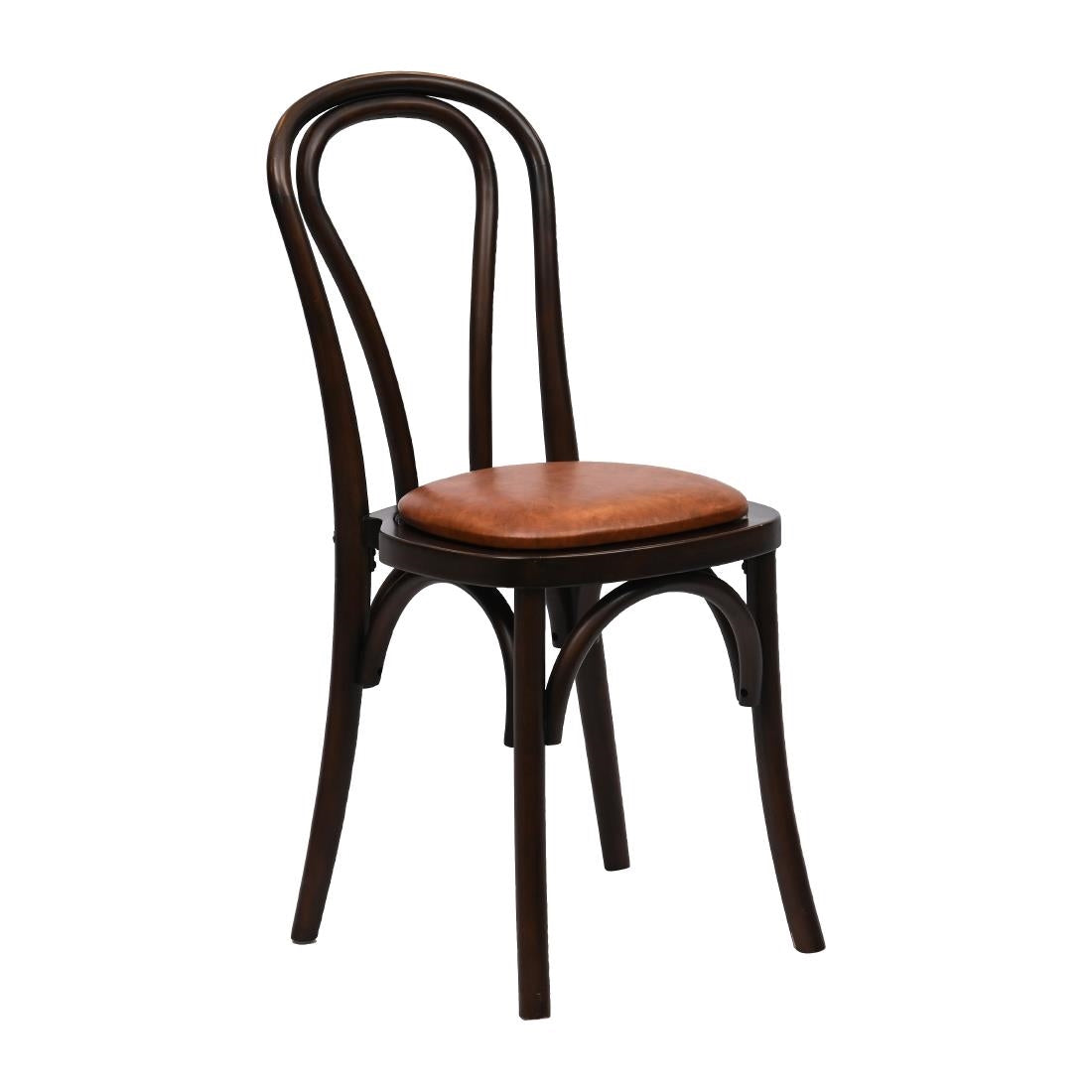 HX822 Hoop Back Dining Chair in Dark Walnut with Bison Tan Seat (Pack of 2)