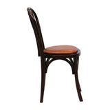 HX822 Hoop Back Dining Chair in Dark Walnut with Bison Tan Seat (Pack of 2)