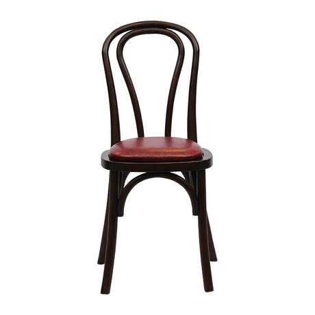 HX823 Hoop Back Dining Chair in Dark Walnut with Bison Bordeaux Seat (Pack of 2)