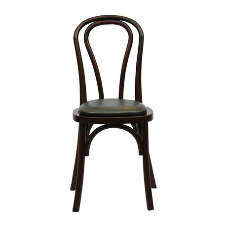 HX824 Hoop Back Dining Chair in Dark Walnut with Bison Cedar Seat (Pack of 2)