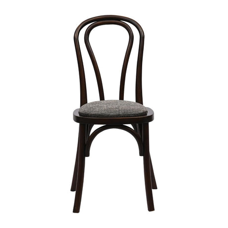 HX825 Hoop Back Dining Chair in Dark Walnut with Shetland Smoke Seat (Pack of 2)