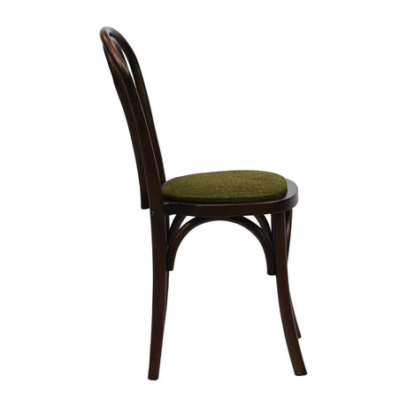 HX826 Hoop Back Dining Chair in Dark Walnut with Shetland Forest Seat (Pack of 2)