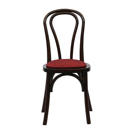 HX827 Hoop Back Dining Chair in Dark Walnut with Shetland Scarlett Seat (Pack of 2)