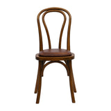 HX828 Hoop Back Dining Chair in Weathered Oak with Bison Espresso Seat (Pack of 2)