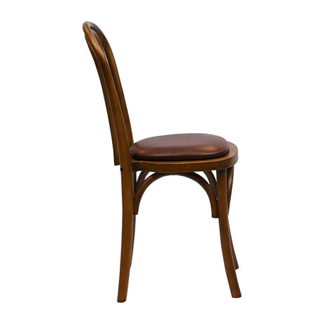 HX828 Hoop Back Dining Chair in Weathered Oak with Bison Espresso Seat (Pack of 2)