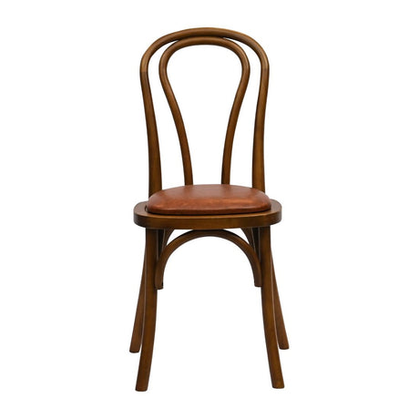 HX829 Hoop Back Dining Chair in Weathered Oak with Bison Tan Seat (Pack of 2)