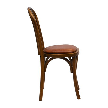 HX829 Hoop Back Dining Chair in Weathered Oak with Bison Tan Seat (Pack of 2)