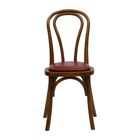 HX830 Hoop Back Dining Chair in Weathered Oak with Bison Bordeaux Seat (Pack of 2)