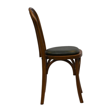 HX831 Hoop Back Dining Chair in Weathered Oak with Bison Cedar Seat (Pack of 2)