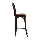 HX835 Hoop Back Bar Chair in Dark Walnut with Bison Espresso Seat