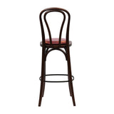 HX837 Hoop Back Bar Chair in Dark Walnut with Bison Bordeaux Seat