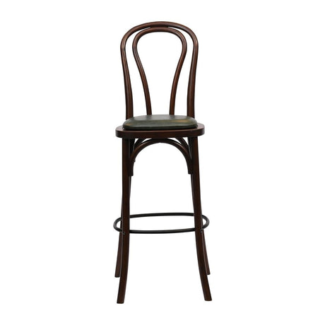 HX838 Hoop Back Bar Chair in Dark Walnut with Bison Cedar Seat