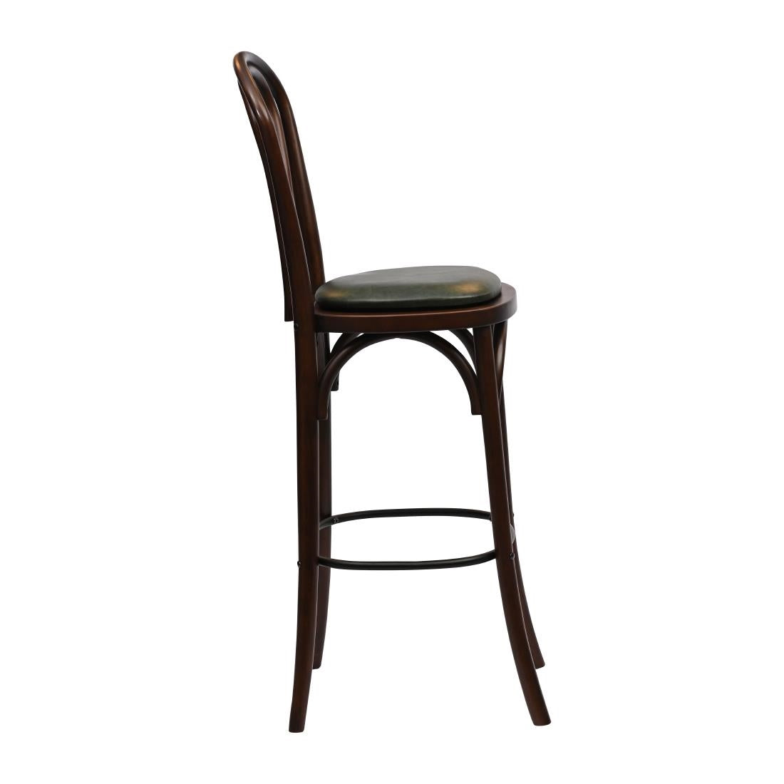 HX838 Hoop Back Bar Chair in Dark Walnut with Bison Cedar Seat