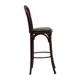HX838 Hoop Back Bar Chair in Dark Walnut with Bison Cedar Seat