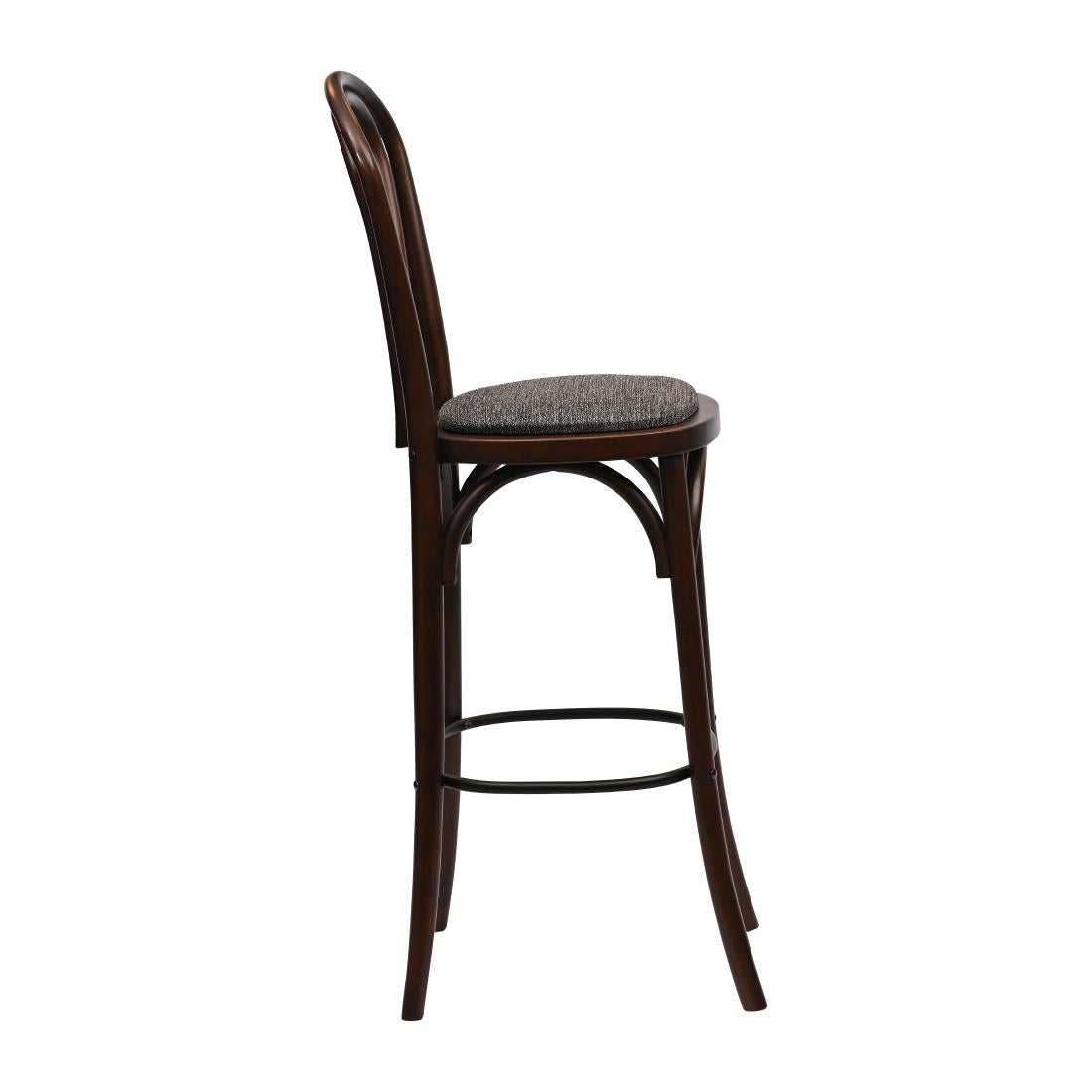 HX839 Hoop Back Bar Chair in Dark Walnut with Shetland Smoke Seat