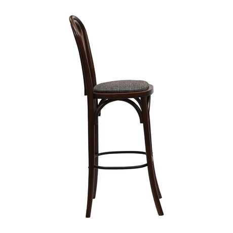 HX839 Hoop Back Bar Chair in Dark Walnut with Shetland Smoke Seat
