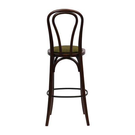 HX840 Hoop Back Bar Chair in Dark Walnut with Shetland Forest Seat