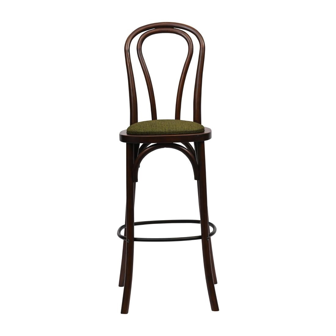 HX840 Hoop Back Bar Chair in Dark Walnut with Shetland Forest Seat