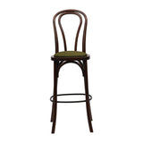 HX840 Hoop Back Bar Chair in Dark Walnut with Shetland Forest Seat