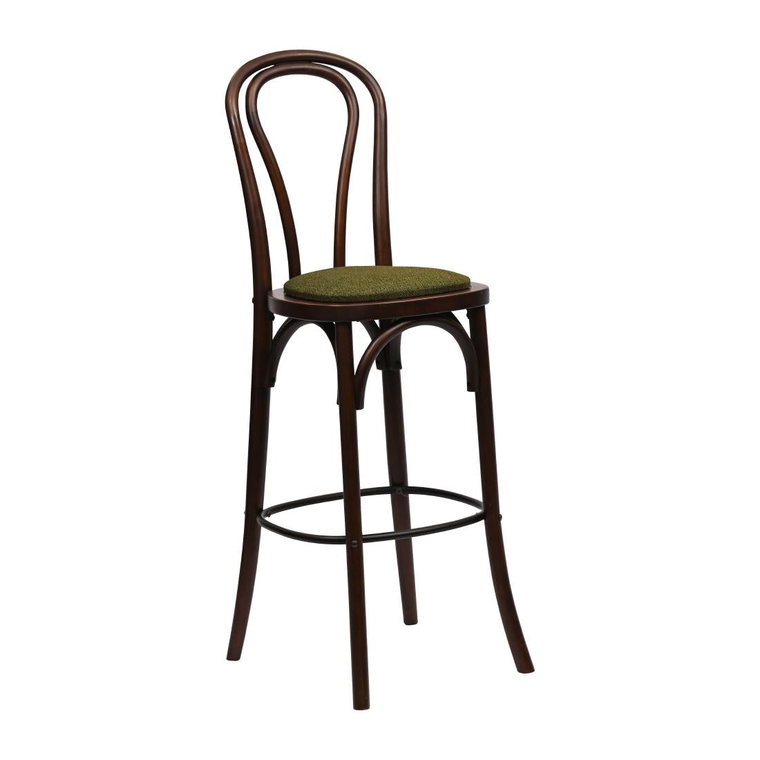 HX840 Hoop Back Bar Chair in Dark Walnut with Shetland Forest Seat