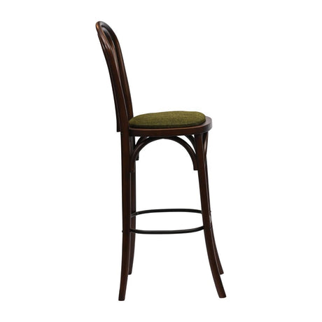 HX840 Hoop Back Bar Chair in Dark Walnut with Shetland Forest Seat