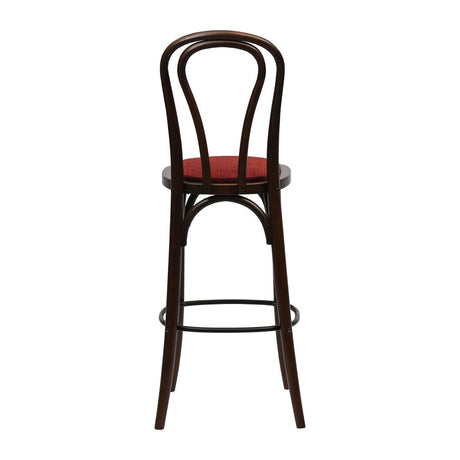 HX841 Hoop Back Bar Chair in Dark Walnut with Shetland Scarlett Seat