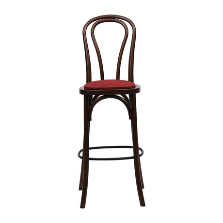 HX841 Hoop Back Bar Chair in Dark Walnut with Shetland Scarlett Seat