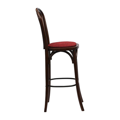HX841 Hoop Back Bar Chair in Dark Walnut with Shetland Scarlett Seat