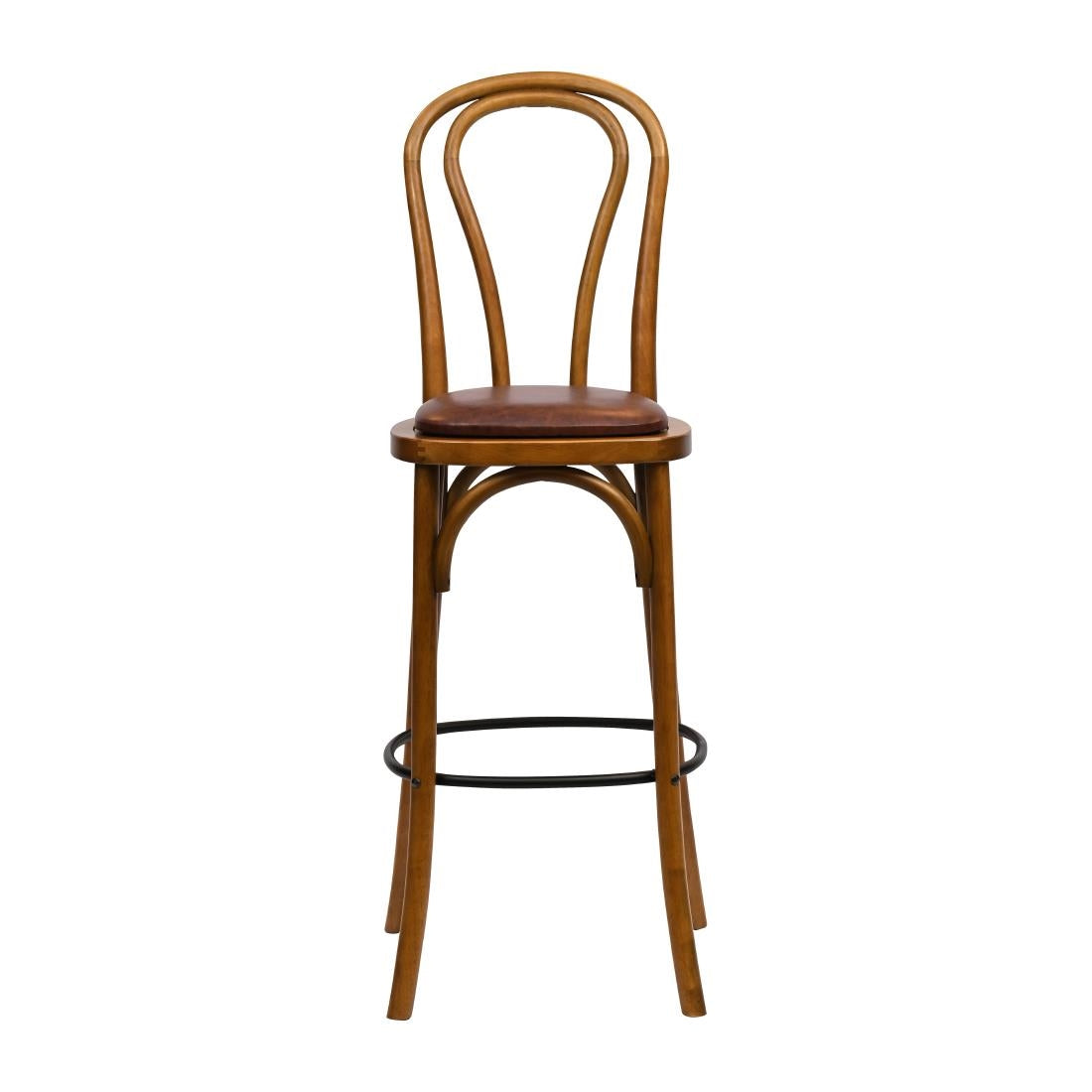 HX842 Hoop Back Bar Chair in Weathered Oak with Bison Espresso Seat