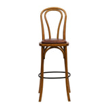 HX842 Hoop Back Bar Chair in Weathered Oak with Bison Espresso Seat