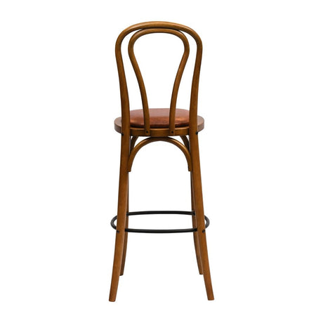 HX843 Hoop Back Bar Chair in Weathered Oak with Bison Tan Seat