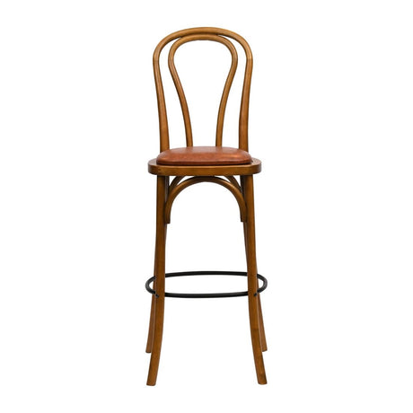 HX843 Hoop Back Bar Chair in Weathered Oak with Bison Tan Seat