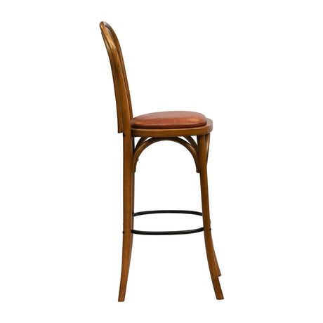 HX843 Hoop Back Bar Chair in Weathered Oak with Bison Tan Seat