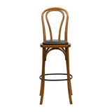 HX845 Hoop Back Bar Chair in Weathered Oak with Bison Cedar Seat