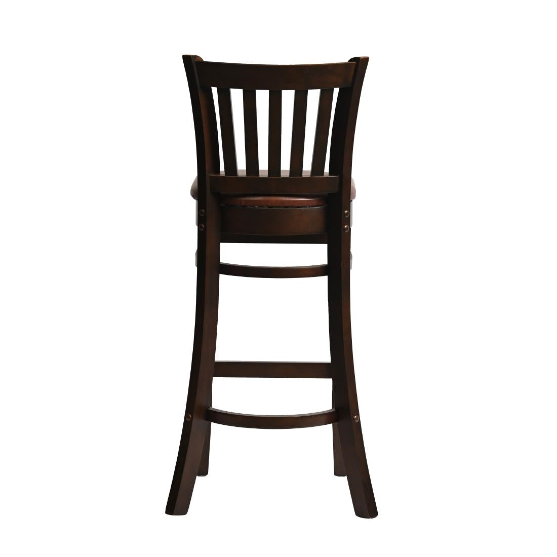 HX849 Manhattan Bar Chair in Dark Walnut with Bison Espresso Seat