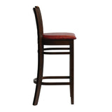 HX851 Manhattan Bar Chair in Dark Walnut with Bison Bordeaux Seat