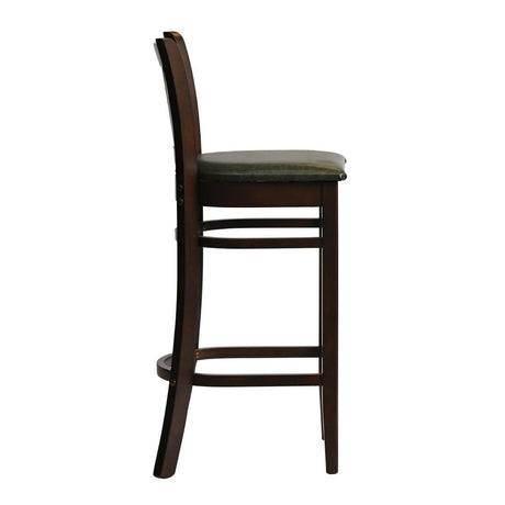 HX852 Manhattan Bar Chair in Dark Walnut with Bison Cedar Seat