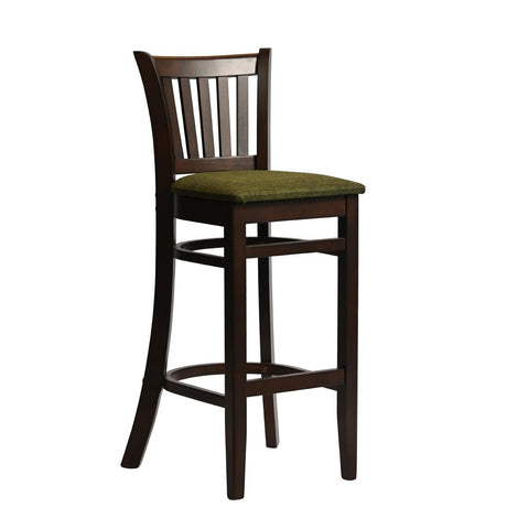 HX854 Manhattan Bar Chair in Dark Walnut with Shetland Forest Seat