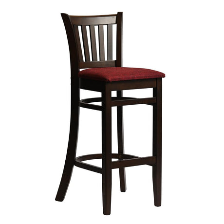 HX855 Manhattan Bar Chair in Dark Walnut with Shetland Scarlett Seat