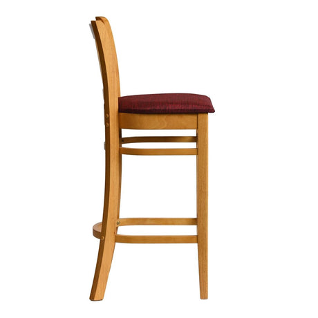 HX862 Manhattan Bar Chair in Soft Oak with Shetland Scarlett Seat