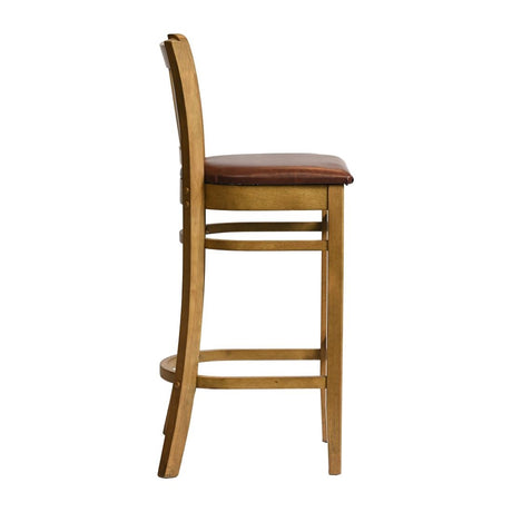 HX863 Manhattan Bar Chair in Weathered Oak with Bison Espresso Seat