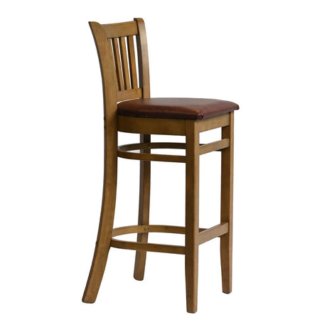 HX863 Manhattan Bar Chair in Weathered Oak with Bison Espresso Seat