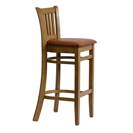 HX864 Manhattan Bar Chair in Weathered Oak with Bison Tan Seat